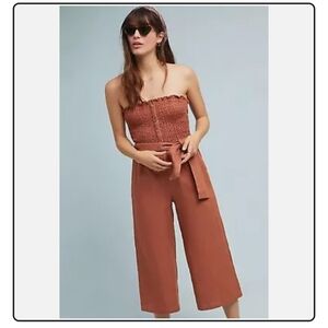 Faithfull The Brand Linen Wide Leg Sleevless Jumpsuit 100% Linen